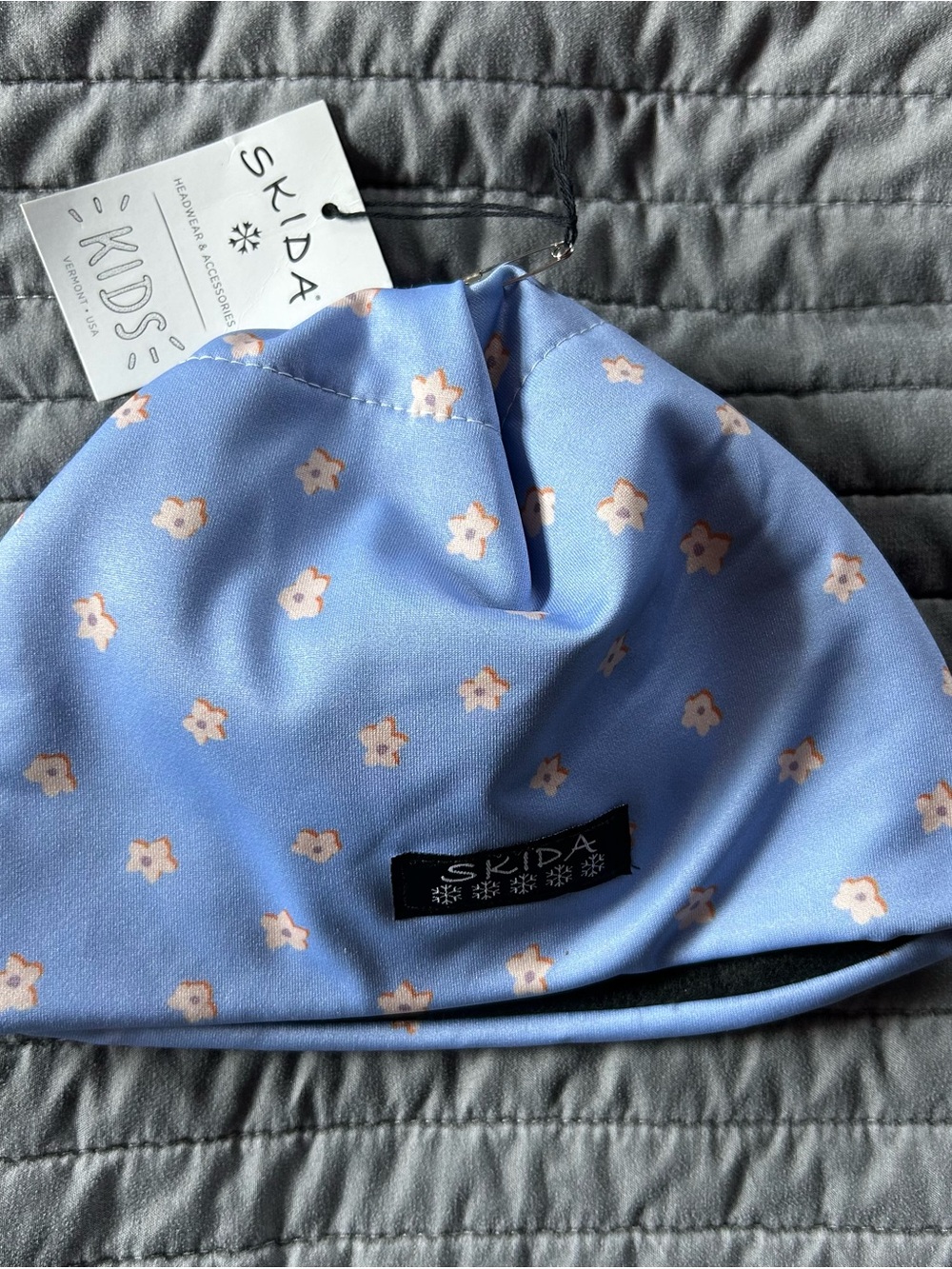 Skida Kids Floral Beanie in Light Blue